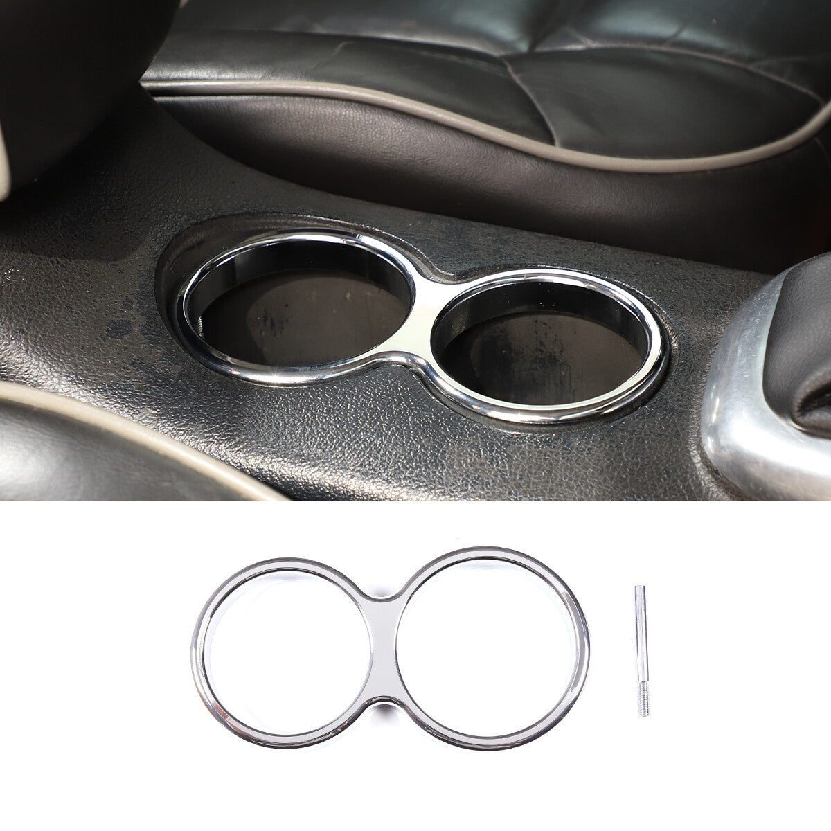 Black leather armrest box cover decoration suitable for Corvette C6 2005-2013- v