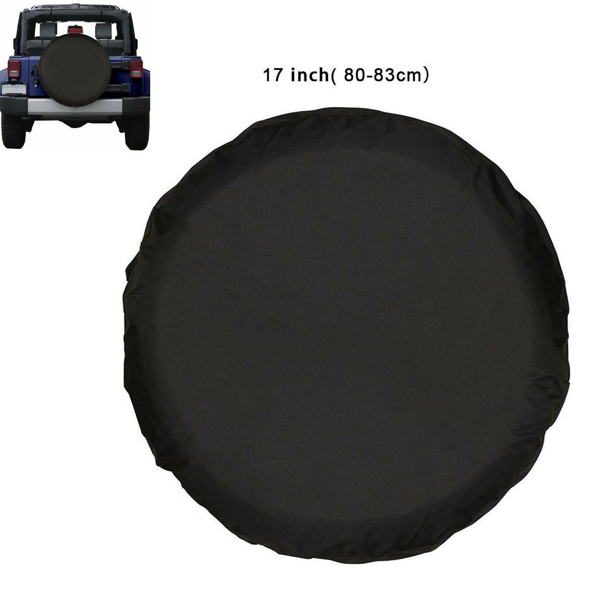 17in Black Leather Spare Tire Tyre Wheel Cover Protector For Trailer RV Camper