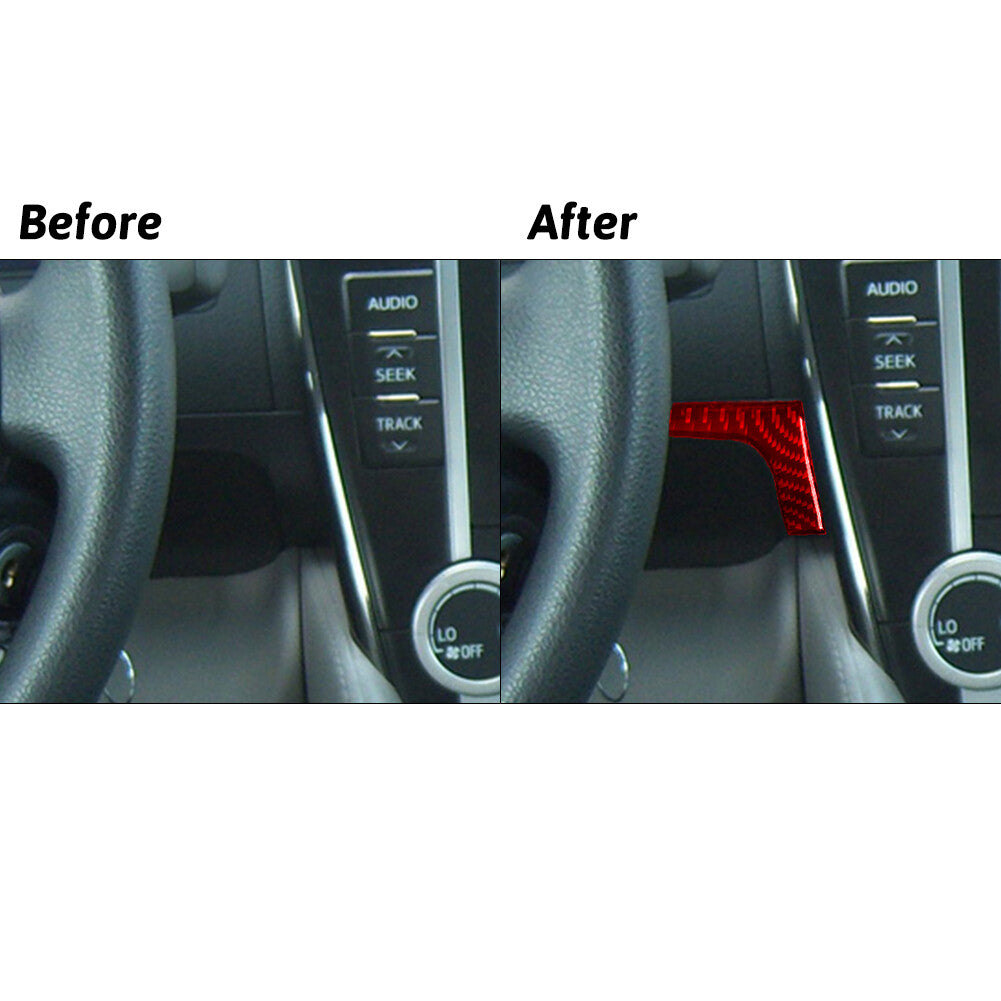 Red Steering Wheel Right lgnition key Trim Carbon Fiber for Toyota for Camry 2012-14