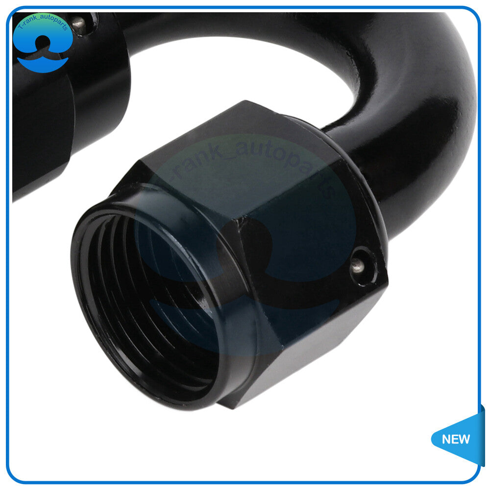 2PC 8AN AN-8 180¡ã Degree Swivel Fuel Oil Gas Line PTFE Hose End Fitting Black