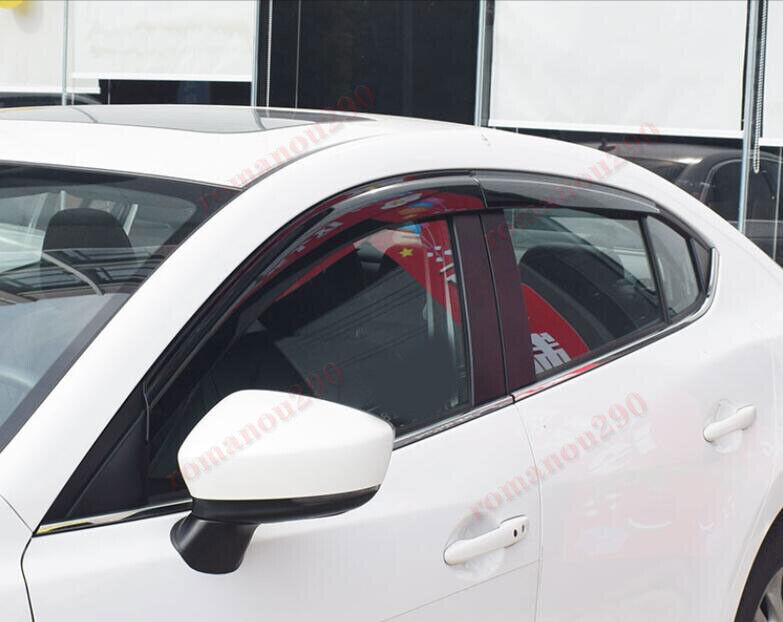 for Mazda 3 Hatchback 2014-18 Smoke Window Visor Vent Sun Shade Rain Guard trim