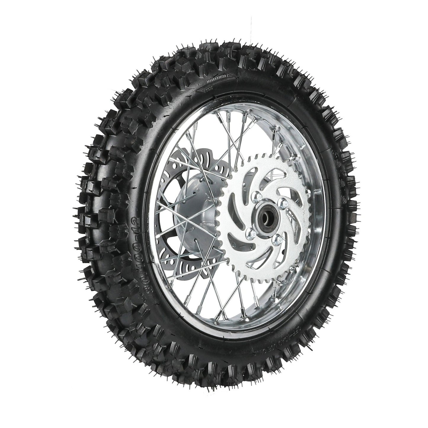 12 Rear Wheel 80/100-12 Tyre Rim 1.85x12 Sprocket Disc Pit Bike 125cc 110cc SSR