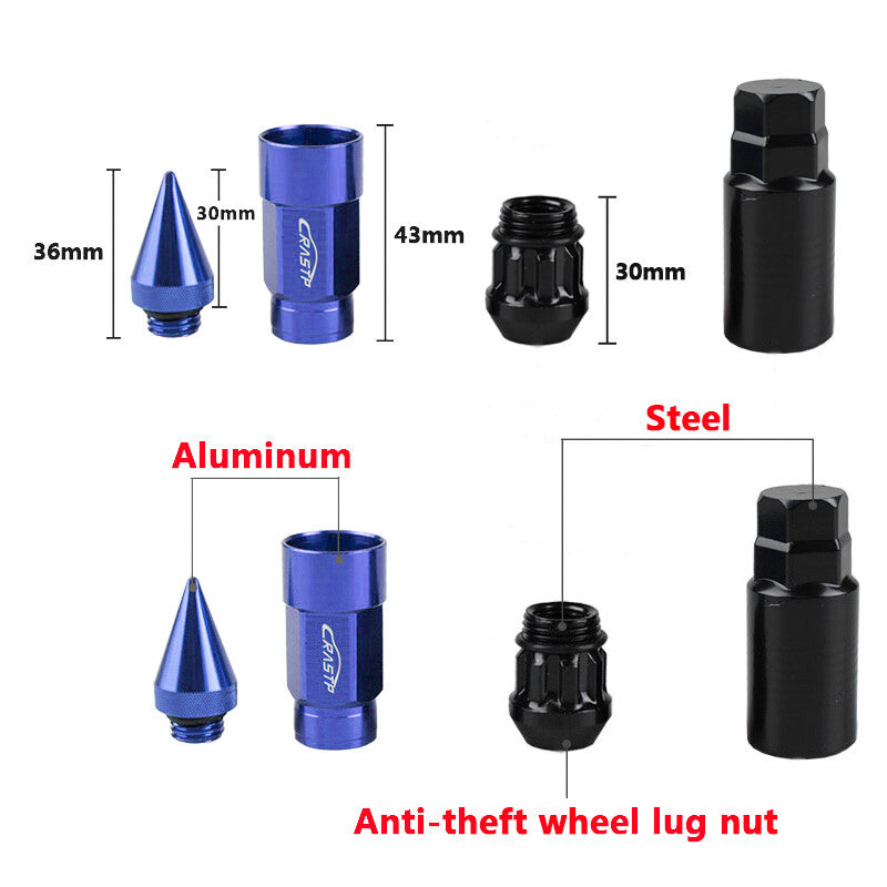 20Pcs Anti Theft Wheel Lug Nuts for M12x1.25/M12x1.5 Q