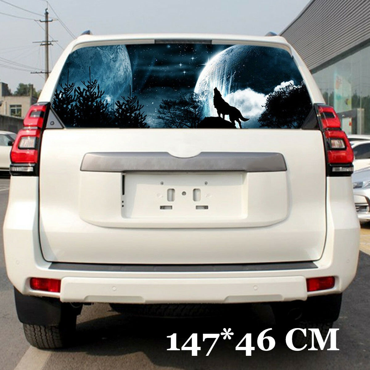 Wolf Howling Sky Galaxy Accessory Car Rear Window Windshield Vinyl Decal Sticker