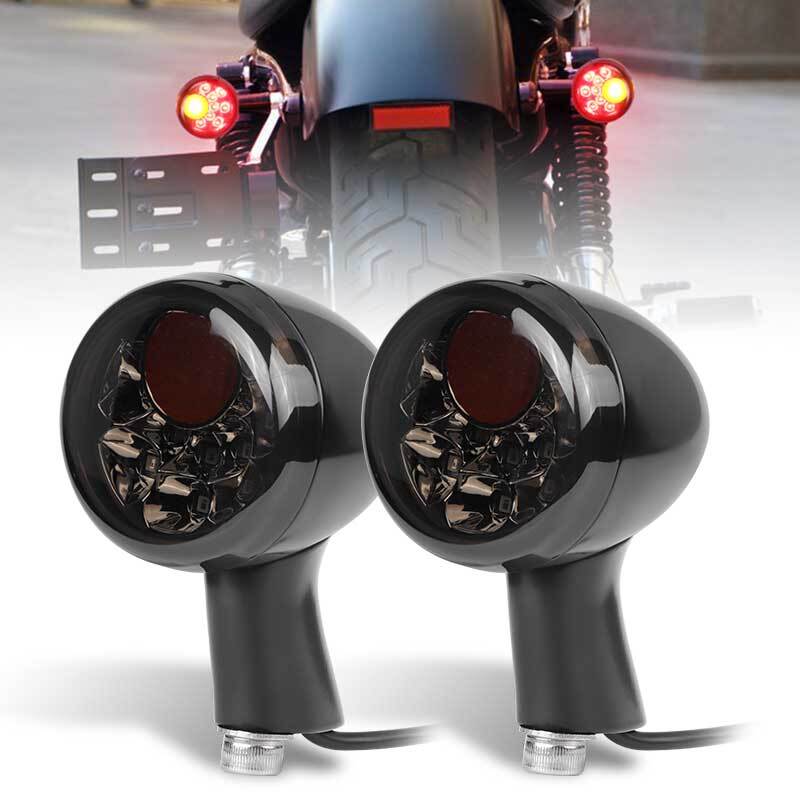 Amber/Red Rear Turn Signals Brake Light Lamp For Sportster XL883 XL1200 1992-up