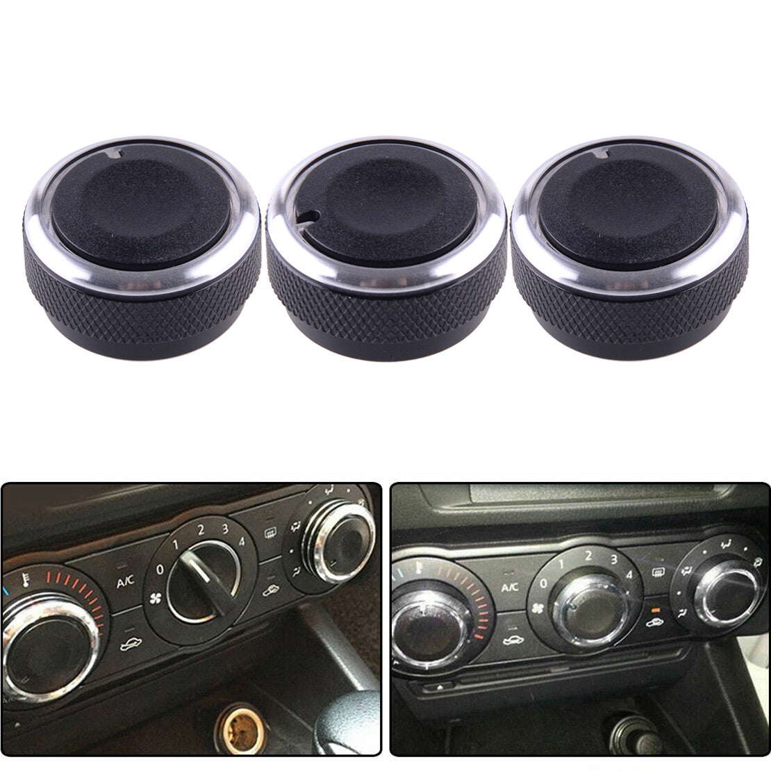 3pcs AC Heat Control Air Condition Switch Knob fit for Tacoma Vios 02-14 v
