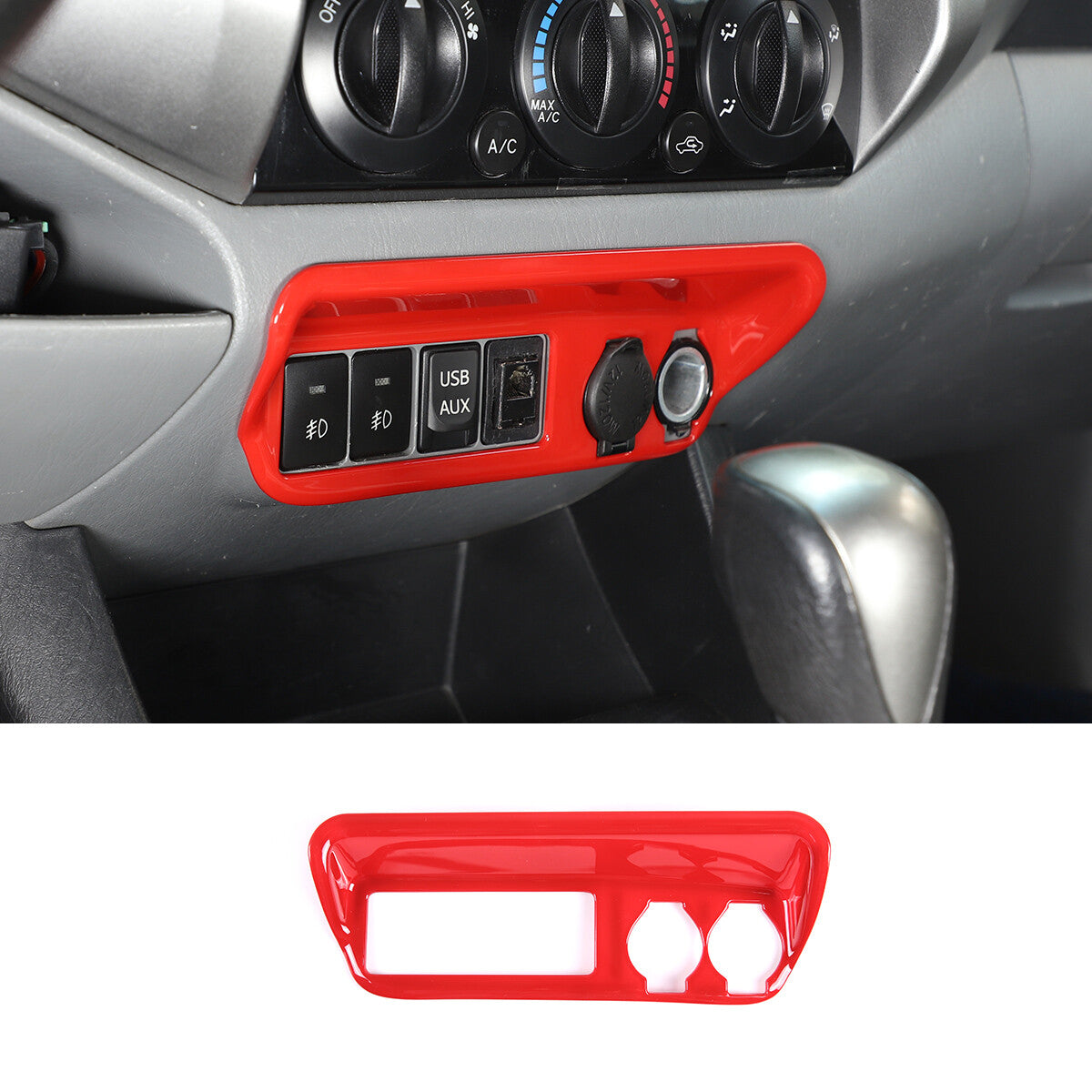 2-Pack Red Inner Door Handle Molded Trim Cover Frame for Corvette C7 2014-2019- v