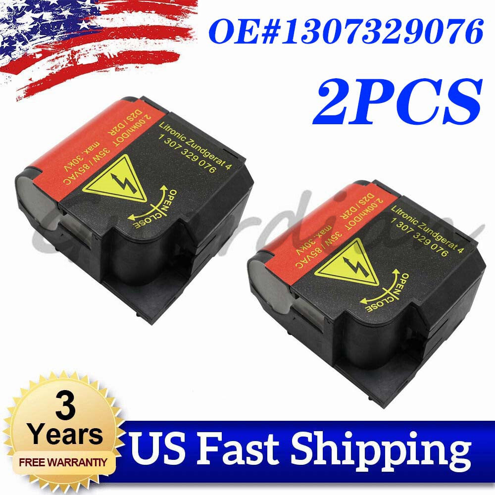 2x 1307329076 HID Xenon Igniter Ballast for BMW E46 E83 E63 for Benz for Ford MK3 for Volvo