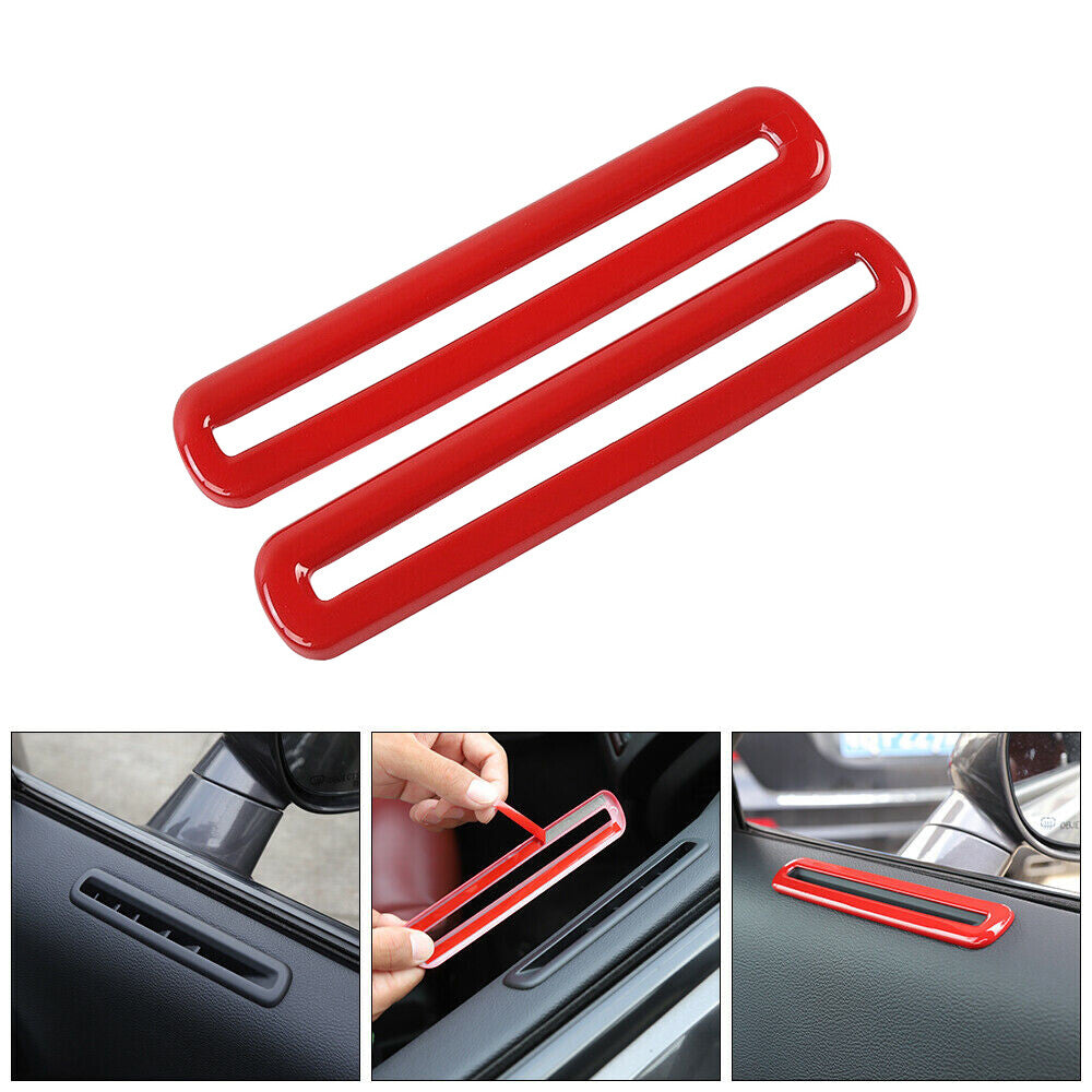 Set of 2 Inner Door Air Outlet Vent Trim Cover Red for Challenger 2015-2019