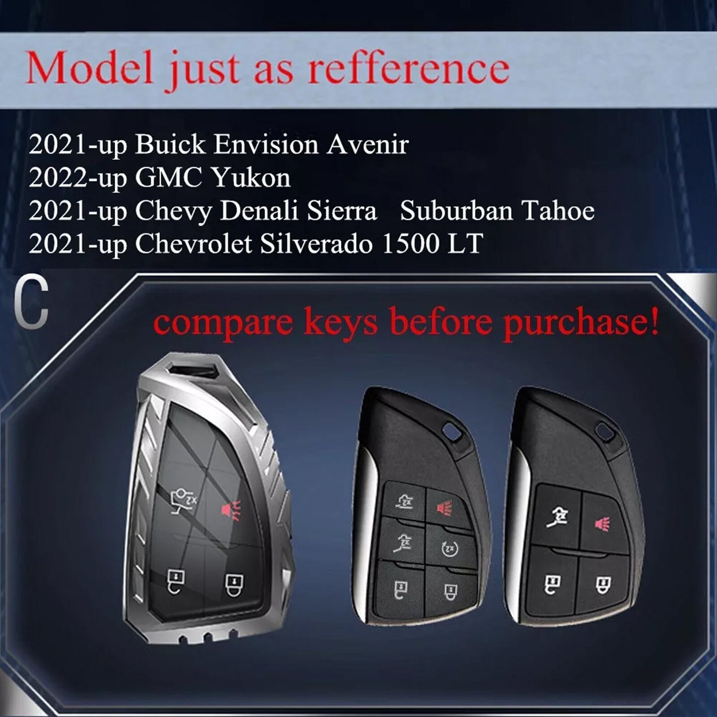 Key fob Cover for 2021-2023 for Buick for GMC for Chevrolet Accessories 3 6 buttons key5i