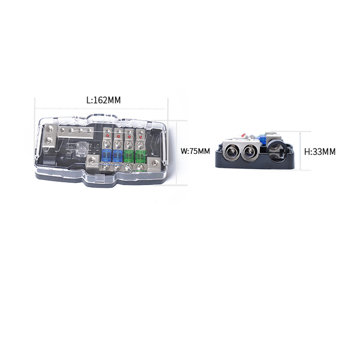 Car audio multi-functional fuse box with LED light modified audio junction box - n