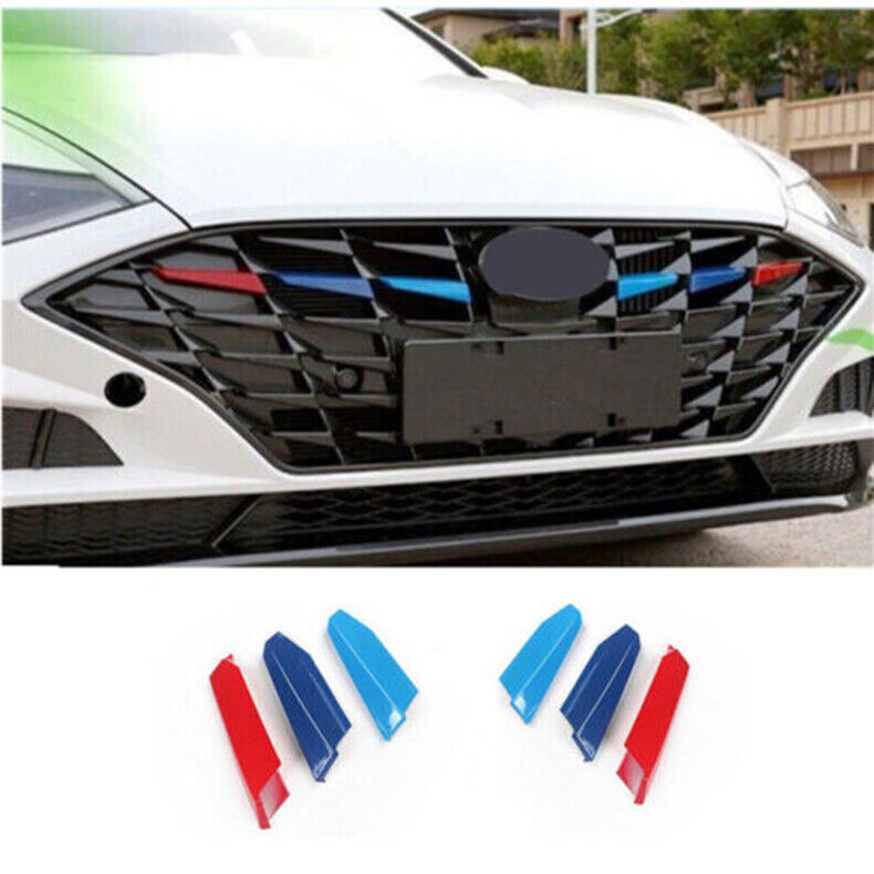 for Hyundai Sonata 2020-2023 3-Color Front Center Mesh Grille Grill Strip Trim*6