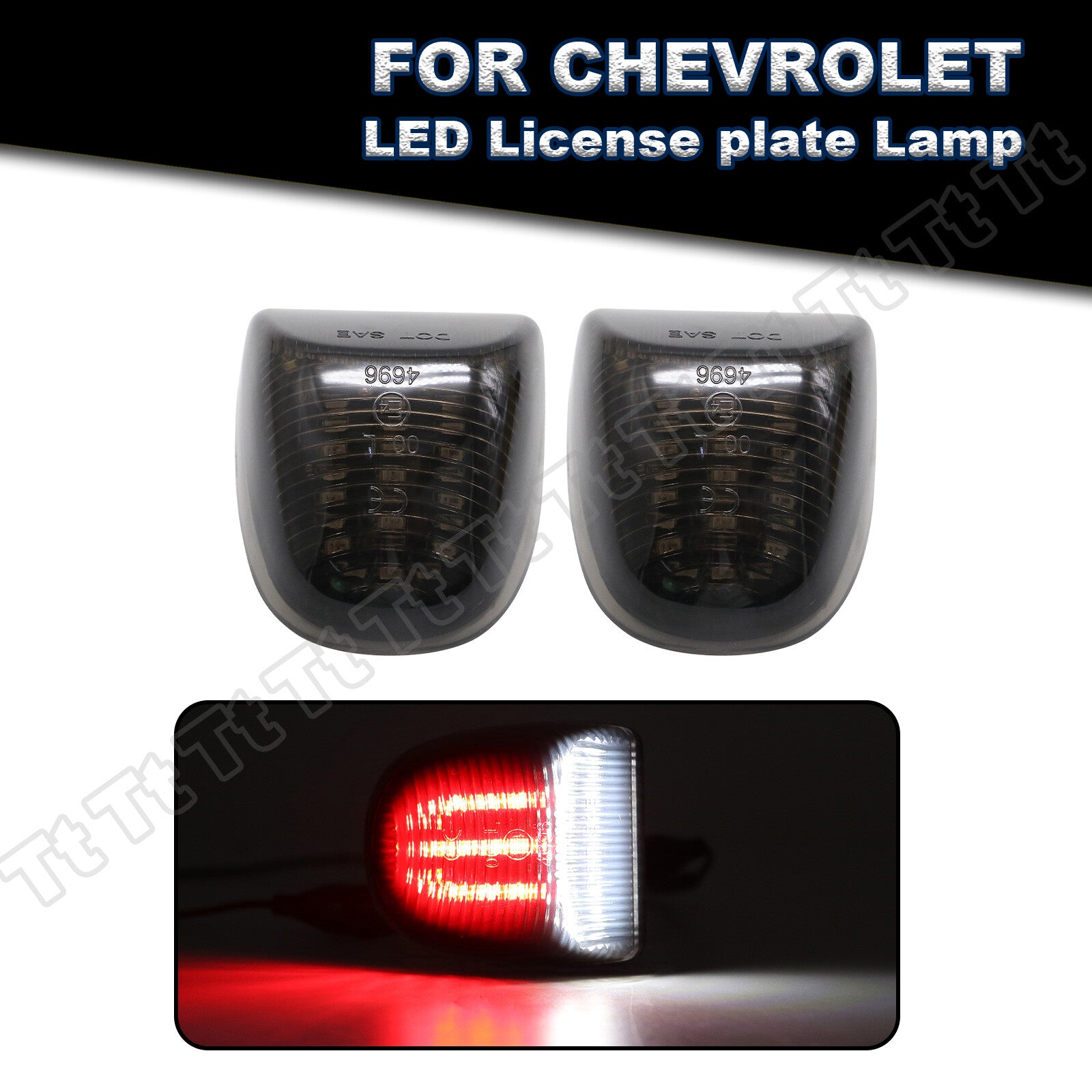 2 Pieces White/Red LED License Plate Lights for 00-06 for Tahoe Suburban for GMC for Yukon XL- v