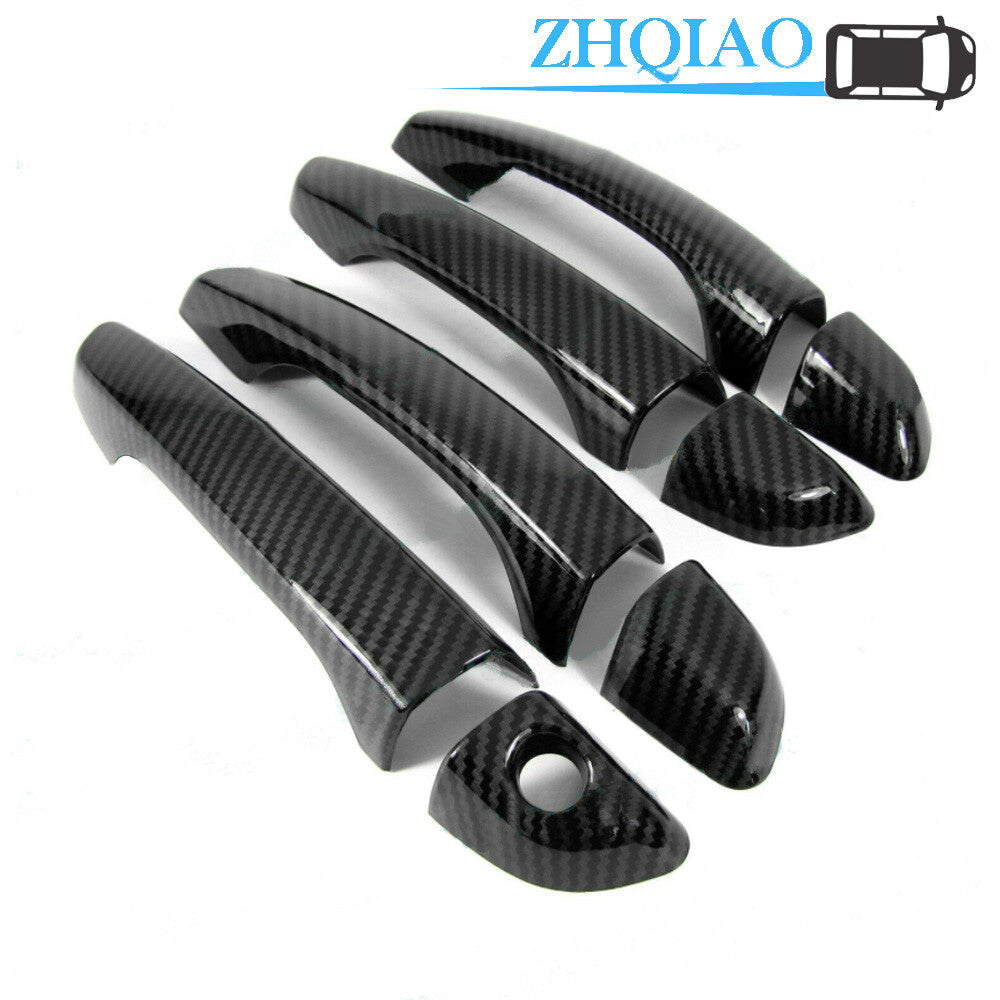 For 2018-2021 for Hyundai Accent Glossy Carbon Fiber Side Door Handle Covers Trims