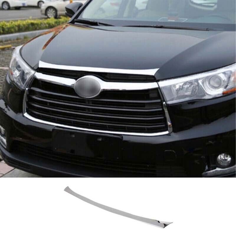 Front Engine Hood Mesh Grille Chrome Look Strip Trim for Toyota Highlander 14-19