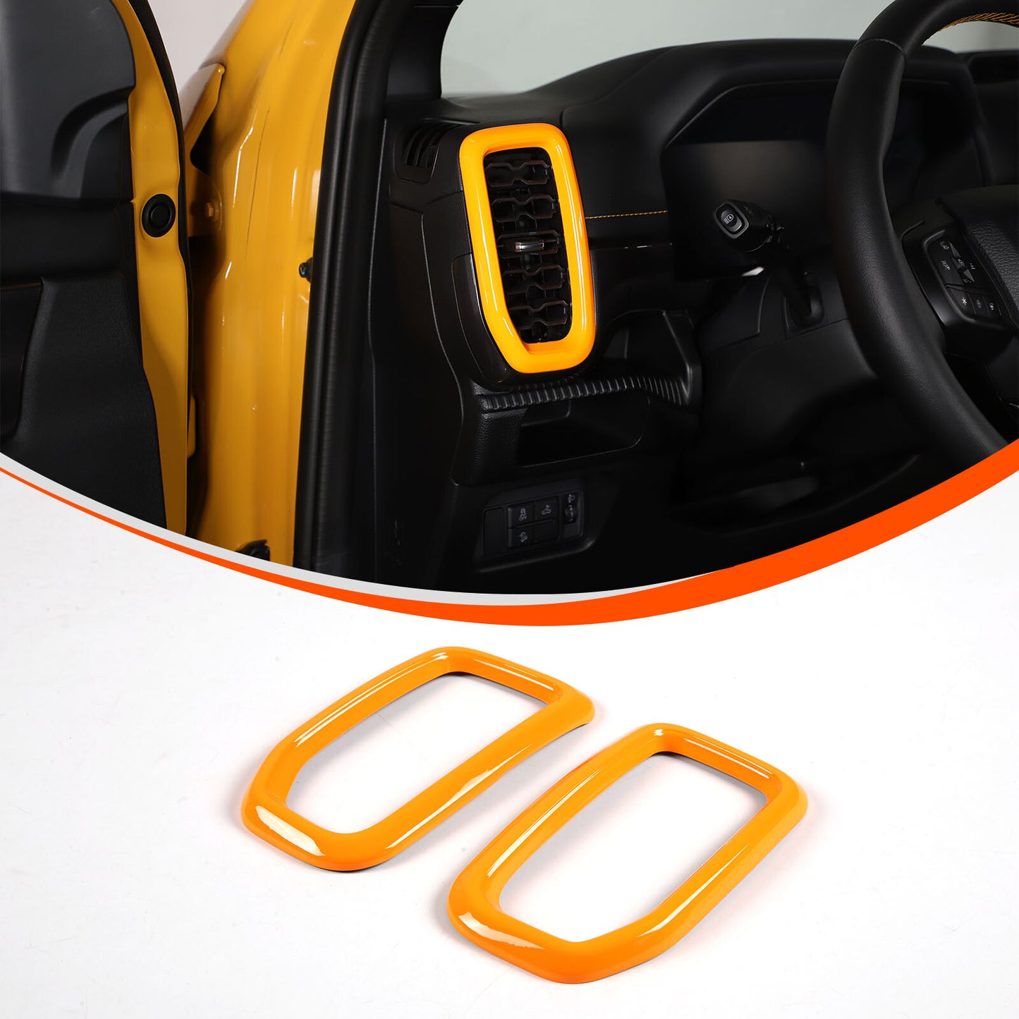 Orange for Ranger P703 2023 2024 Front Side Vent Cover Trim (2 Pieces) n