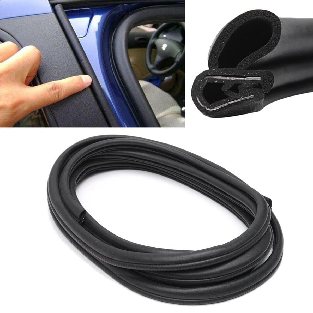 118in Car Door Edge Guard Moulding Trim Rubber Edge Strip Seal Protector Black