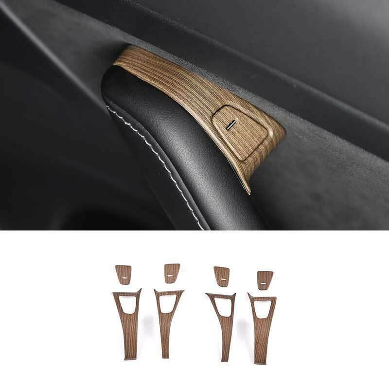 for Tesla Model 3 Y 2017-22 Wood Grain Inner Door Handle Lock Frame Trim