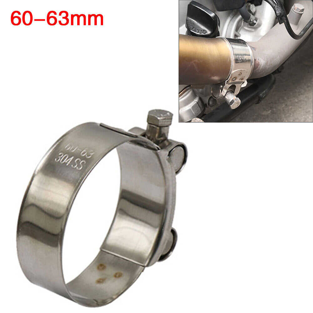 Motorcycle Exhaust Pipe Clamp Stainless Steel Muffler Fixed Caliper 1x