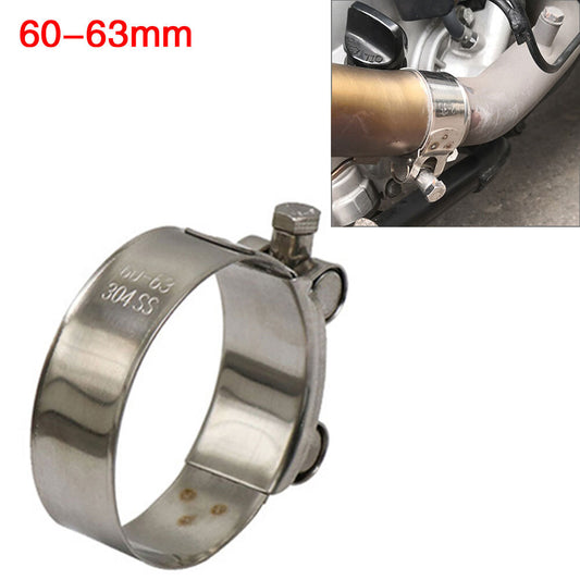 Motorcycle Exhaust Pipe Clamp Stainless Steel Muffler Fixed Caliper 1x