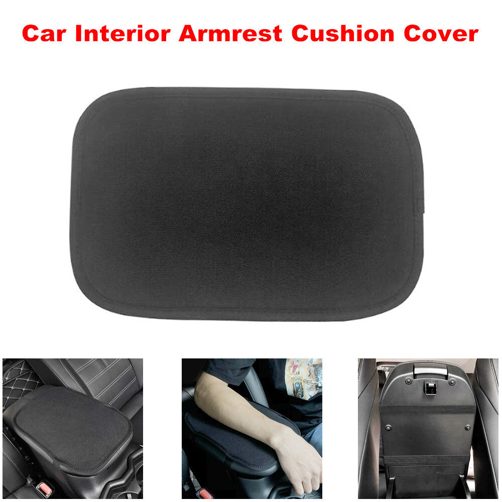Car armrest cushion cover, summer center console box armrest mat, protective , black - n