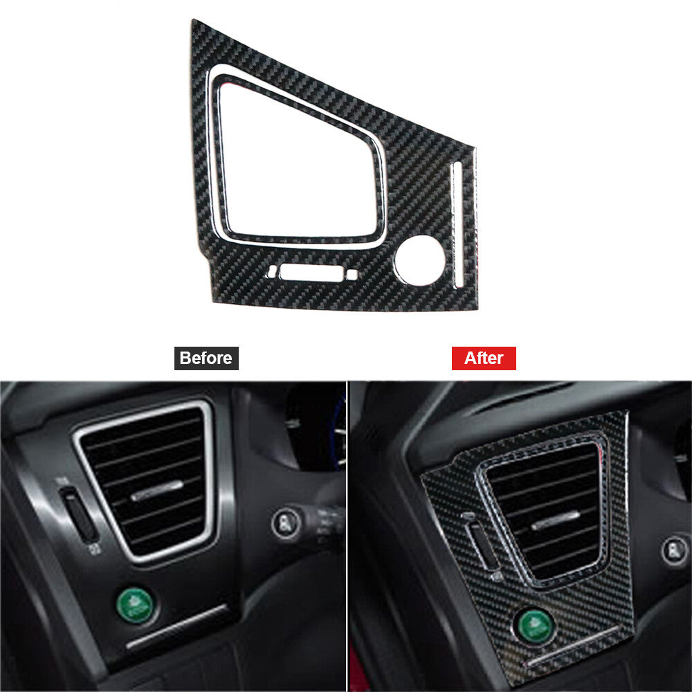2X Carbon Fiber Driver Air Vent Outlet Trim Cover for Honda for Civic Coupe 2013-15