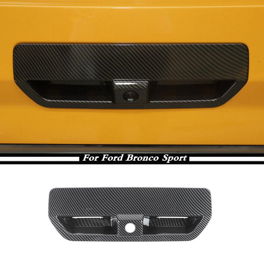 For 2021-2023 Bronco Sport Carbon Look Tailgate Rear Trunk Door Handle Trim v