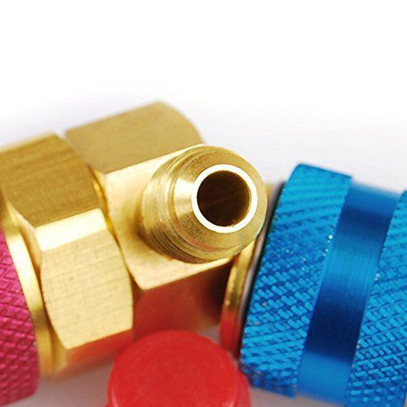 R134a Air Condition Quick Connector A/C Gauge High Low Coupler Adapter Set v