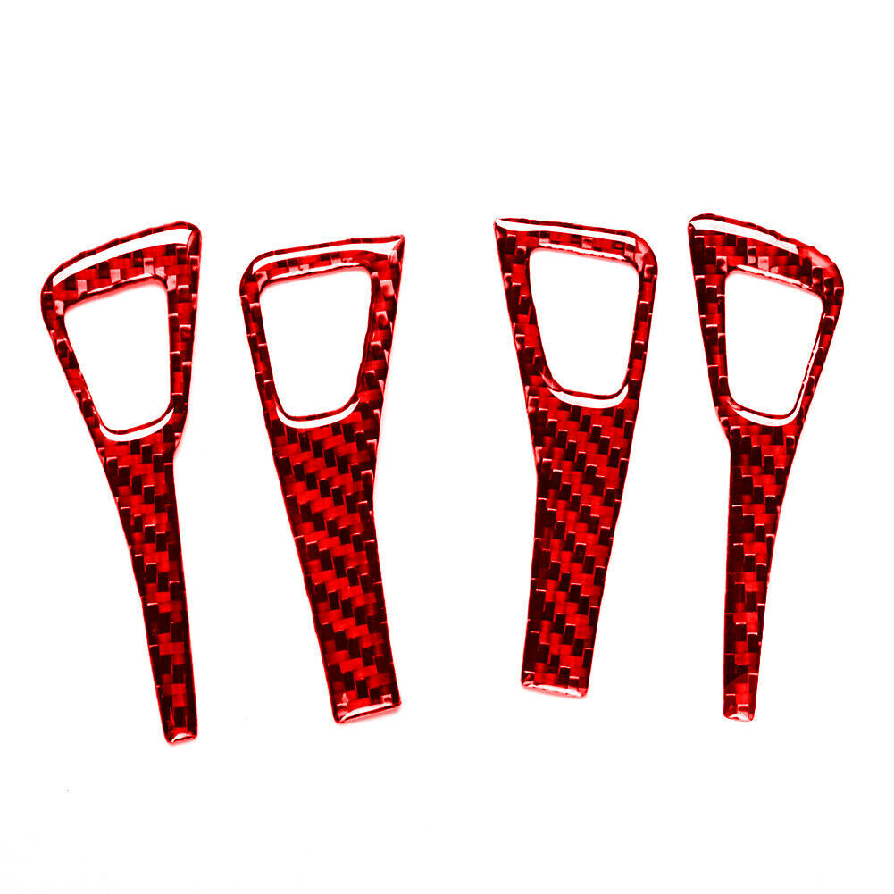 4-Piece Red Carbon Fiber Window Control Button Covers for Model 3/Y- n