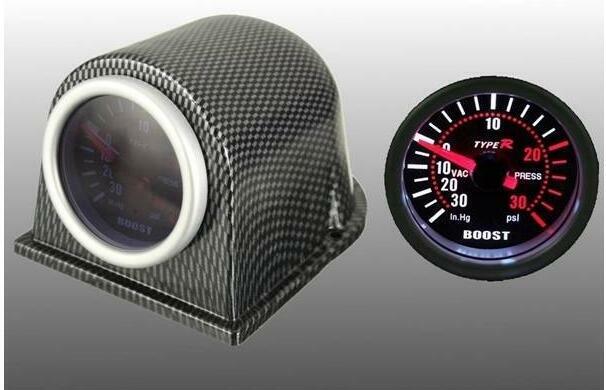 2In 52mm PSI Car LED Turbo Boost Pressure Gauge Needle Pointer Meter Smoke Lens