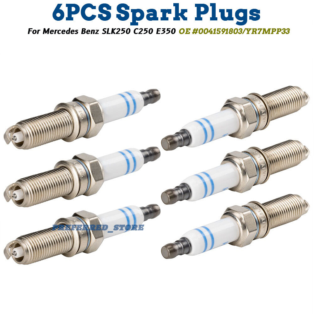 6-pack spark plugs 0041591803 suitable for C230 CLK550 E350 GLK350 YR7MPP33- v