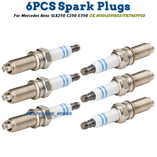 6-pack spark plugs 0041591803 suitable for C230 CLK550 E350 GLK350 YR7MPP33- v