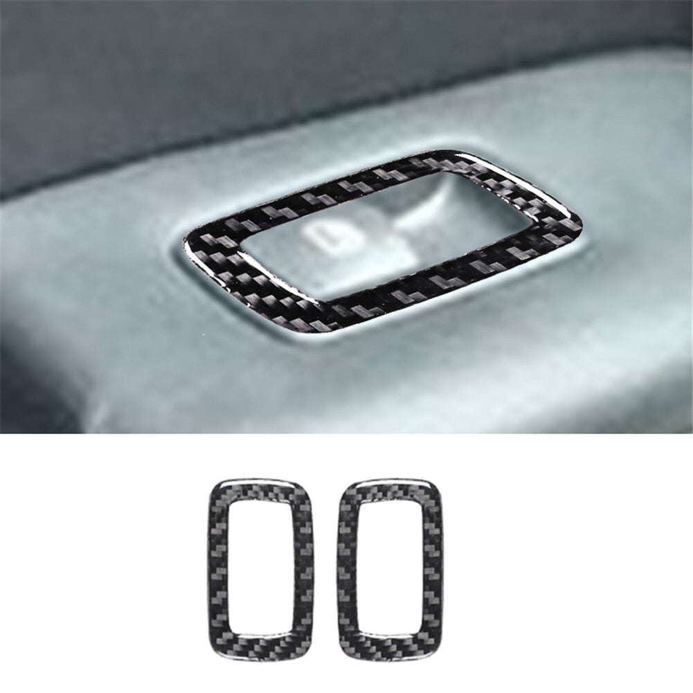 2X Carbon Fiber Rear Window Control Frame Cover Trim for Chrysler 200 2015-2017