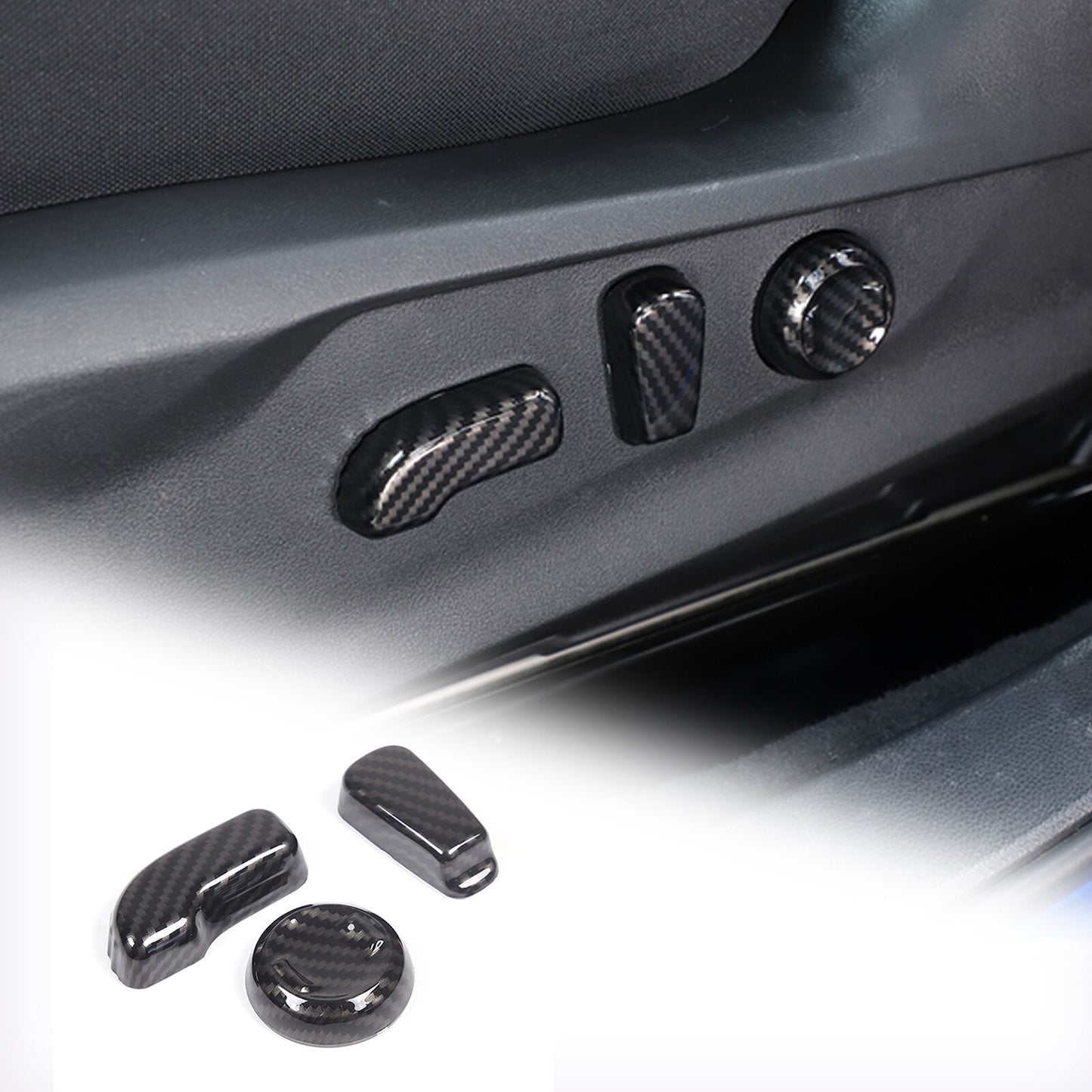 Carbon fiber interior door anti-collision pad stickers for Corvette C7 2014-2019