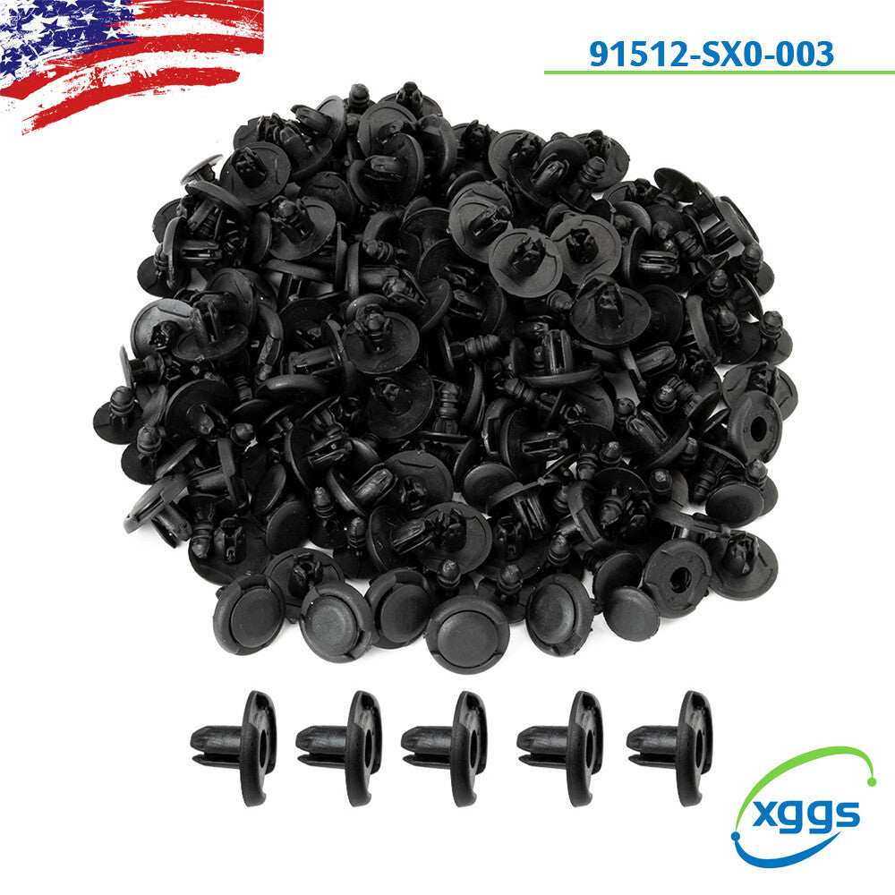 100Pcs Push Type Clip Fender Liner Retainer Fastener Clips 91512SXO003 for Honda Q