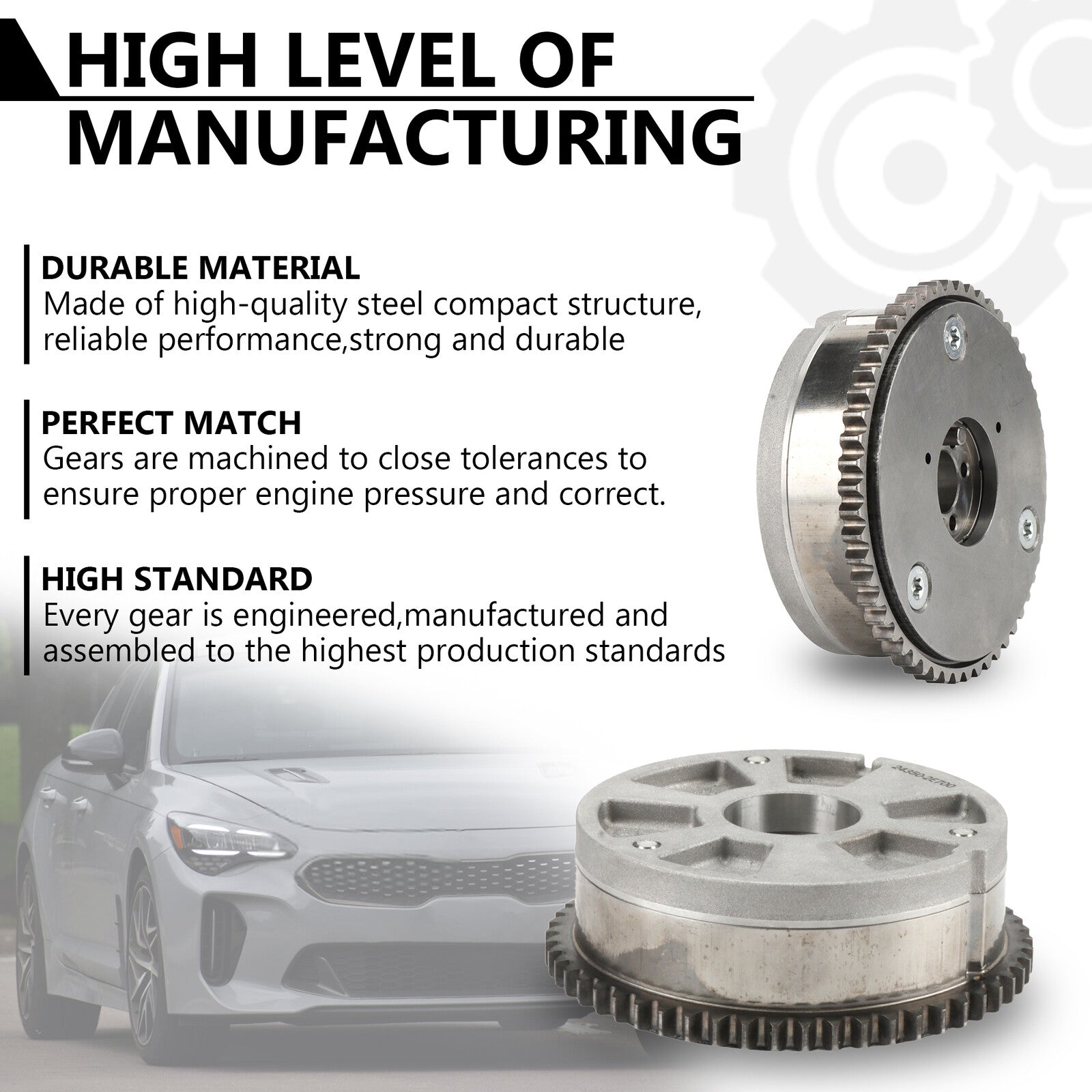 1X Engine Intake CVVT Camshaft Gear 24350-2E700 For 2017-2021 for Hyundai for Kia 2.0L