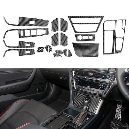21Pcs Interior Dash Trim Kit Carbon Fiber for Hyundai Sonata 9th 2015-2019 RHD