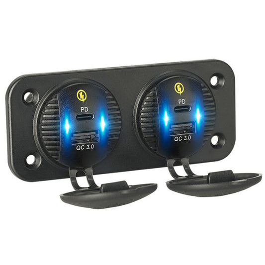 USB Type C PD Dual Car Charger Adapter 4 Port Socket Panel Mount Waterproof