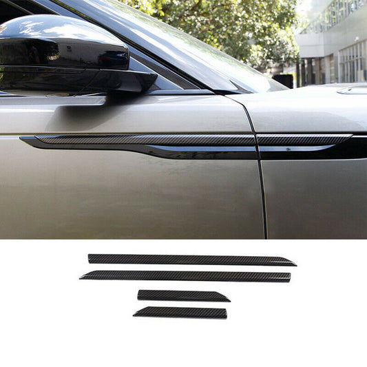 4pc for Range Rover Velar 2017-22 Carbon Fiber Front Side Vent Fender Cover Trim