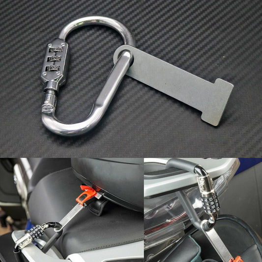 Motorcycle Dirt Bike Silver Helmet Security Lock And T-bar Tool for Harley for Honda Q