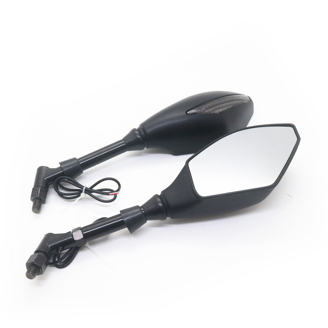 Matte Black LED Turn Signal Rearview Side Mirrors for Honda for Suzuki Cruiser Q