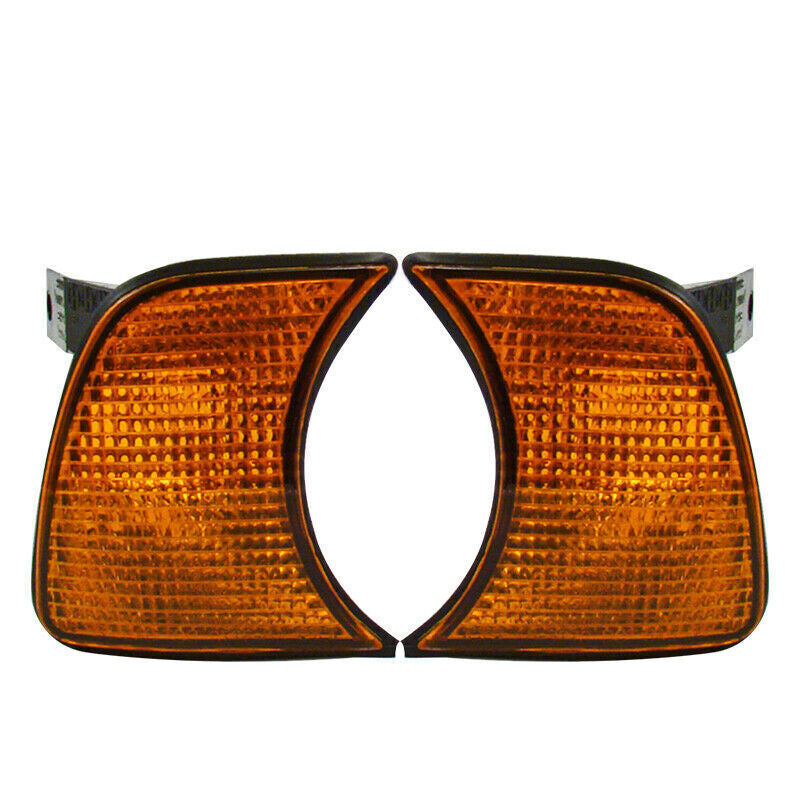 A pair of amber corner turn signals for BMW 5 Series E34 (1989-1990-1995).
