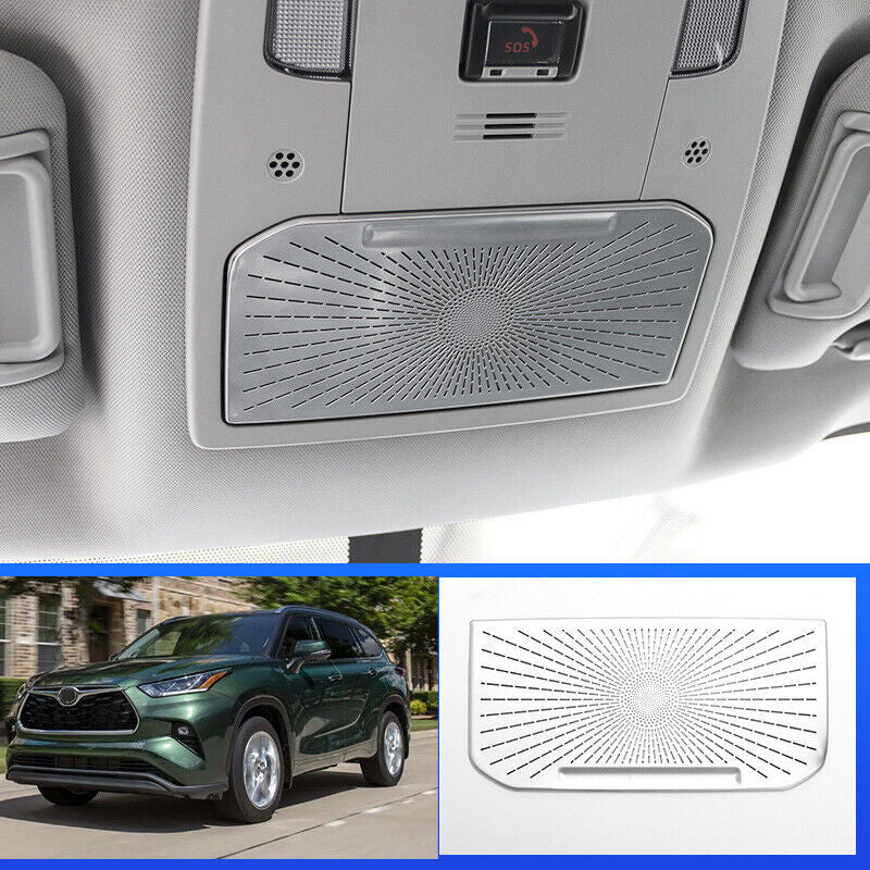 Matte Silver Roof Reading Light Speaker Cover for Toyota Highlander 2020-2023