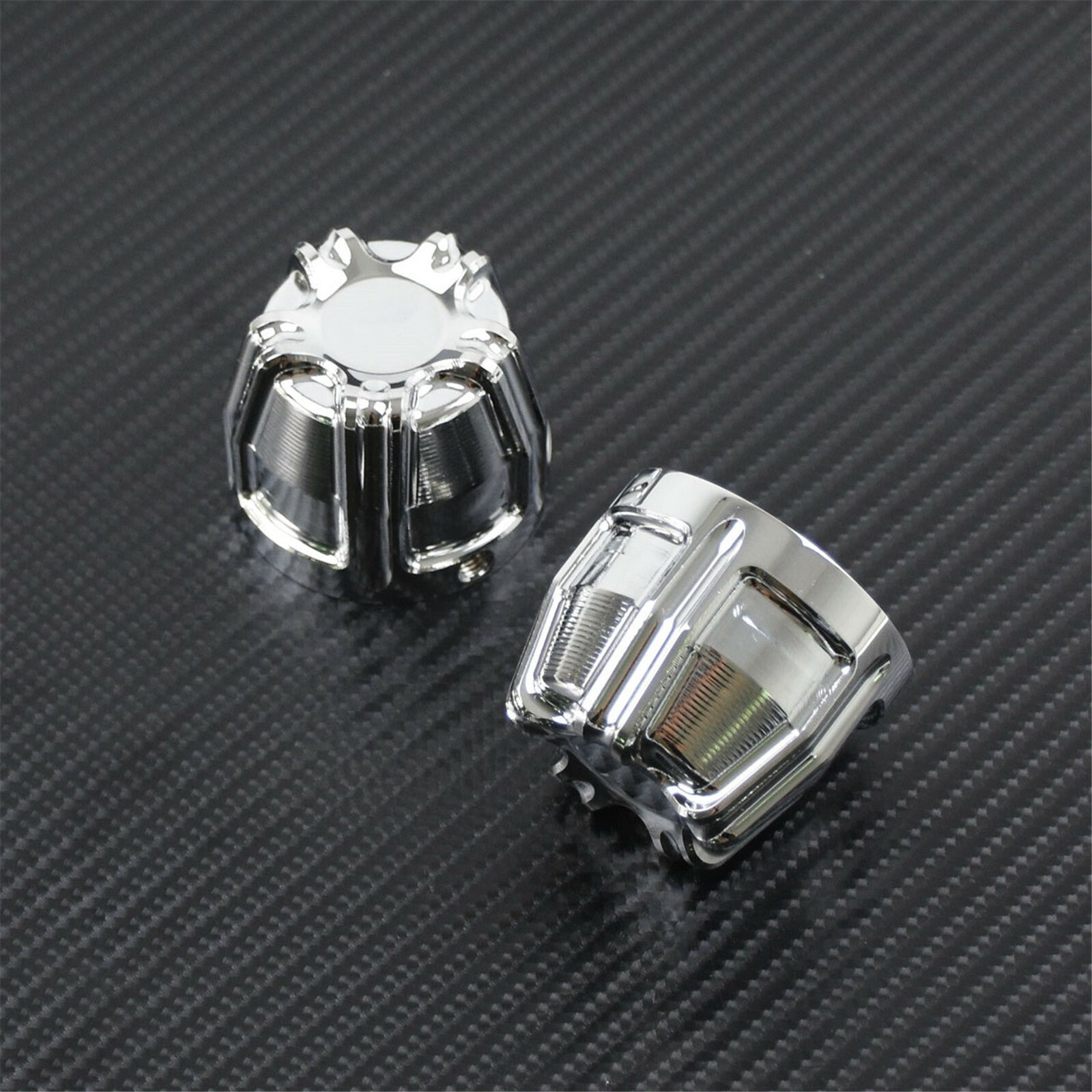 Chrome Front Axle Nut Cover Cap CNC Fit for Harley Softail Fat Boy Dyna Touring Q