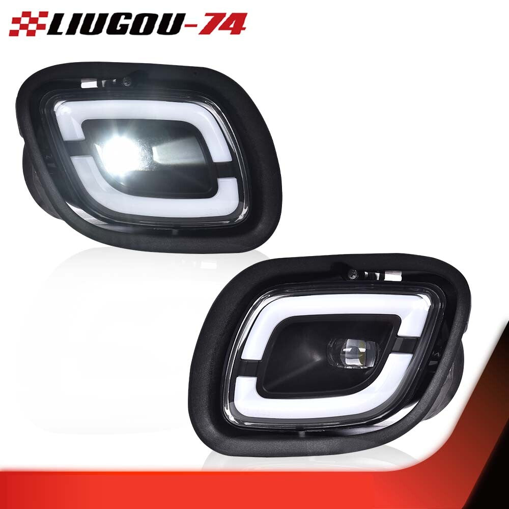 1 PAIR LED FOG LIGHT FIT 2008 - 2017 Cargo Cascadia CLEAR/BLACK - v