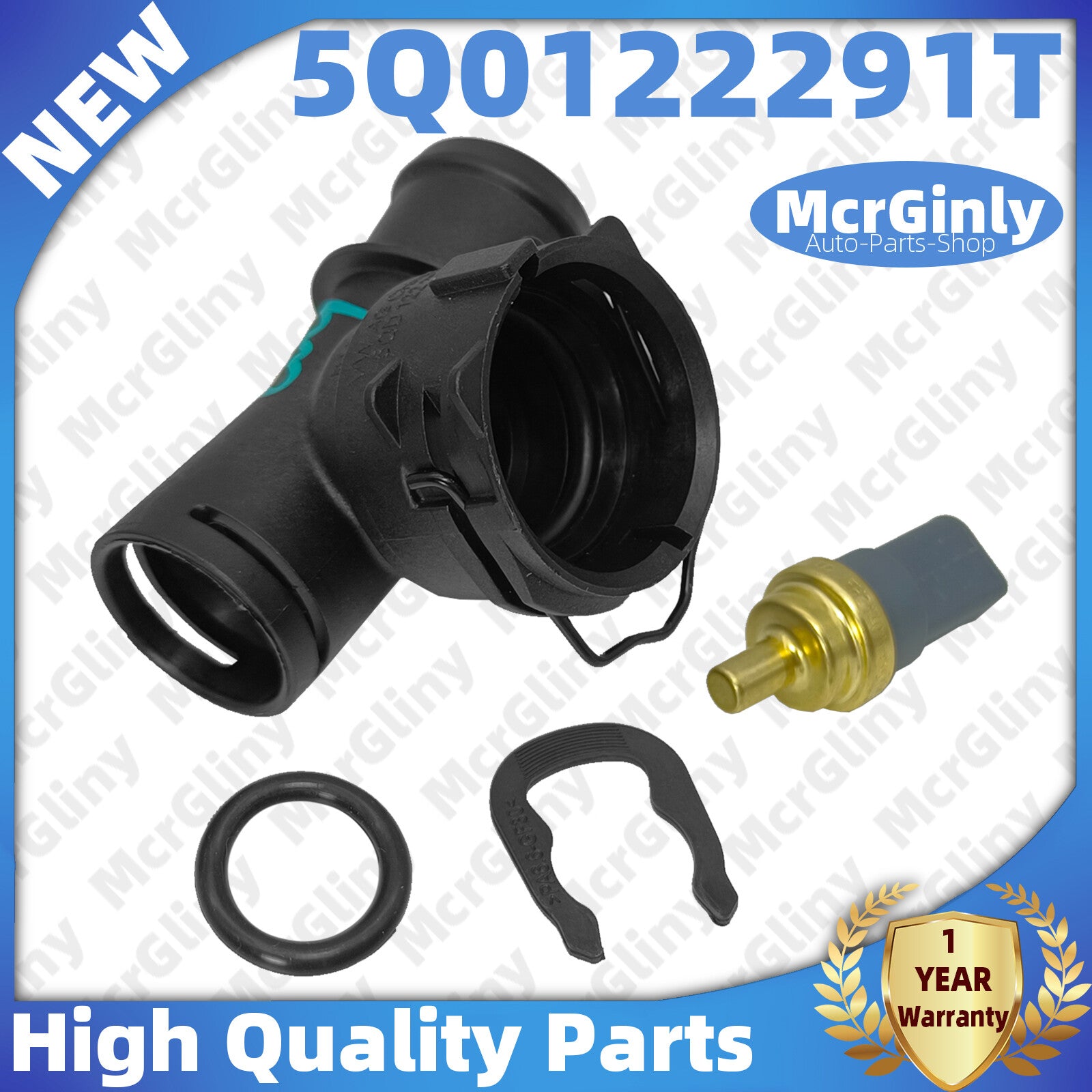 Lower right radiator coolant flange kit for Audi Q3 TT, for Jetta , for Golf 5 Q0122291T- n