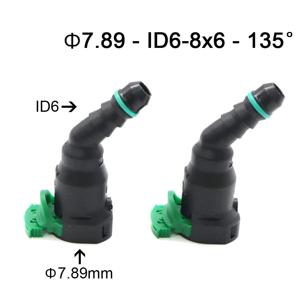 New Fuel Line Hose Pipe Quick Release Female Connector 2PCS 7.89mm ID6 8x6 135¡ã Q