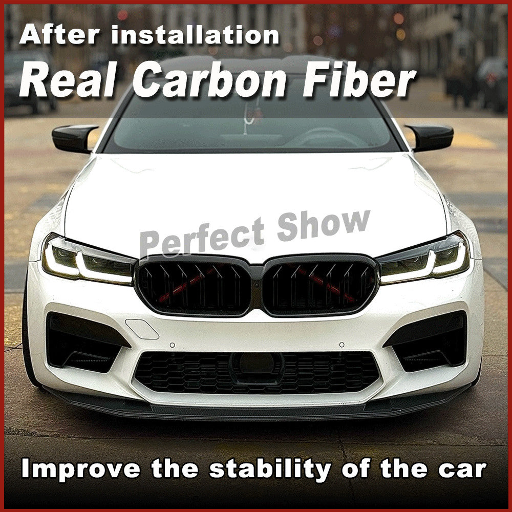 Fit for BMW 5 Series F90 M5 Sedan 2021-2023 REAL Carbon Front Bumper Lip Spoiler