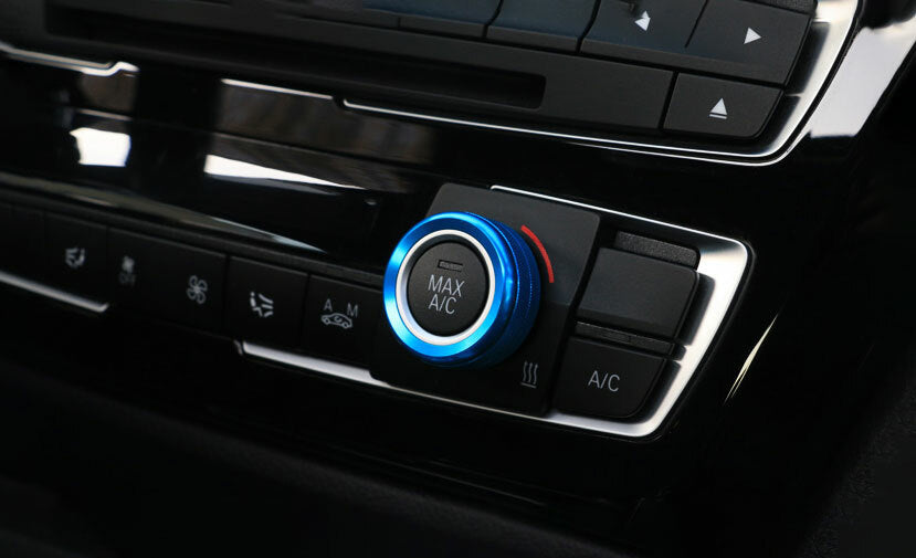 3PCS Blue Aluminum Car Volume Switch Button Ring for BMW 3 4 Series GT 2013-2019