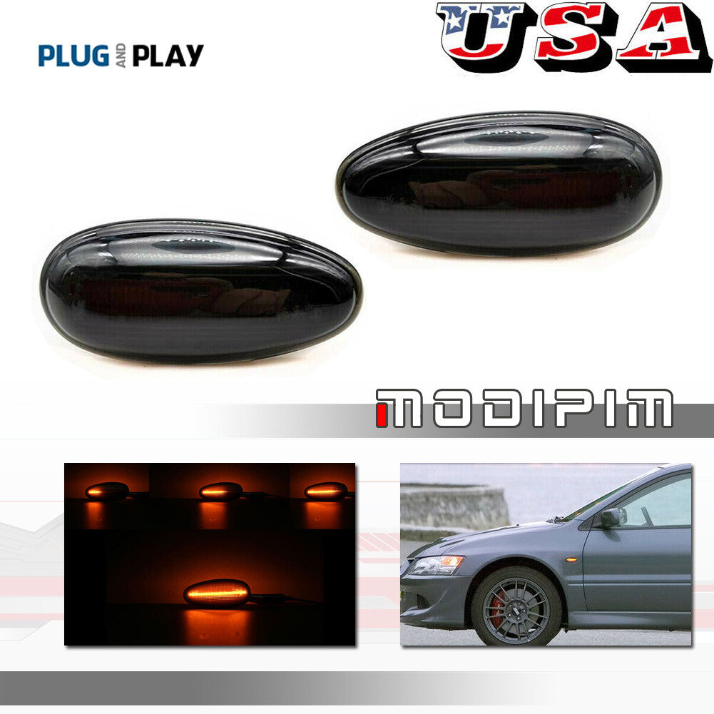 LED Side Marker Lights for Lancer EVO Outlander Smoke Turn Signal Lights - v